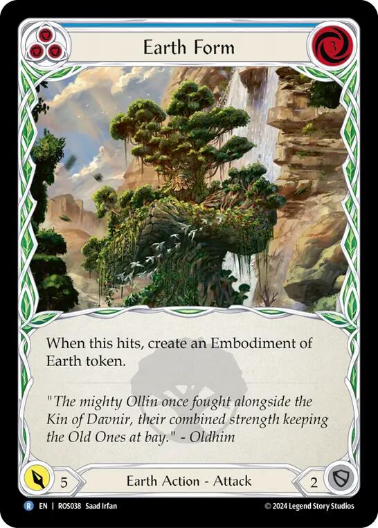 Flesh and Blood TCG | Earth Form (Blue) [ROS038] (Rosetta)  Rainbow Foil | The Nerd Merchant