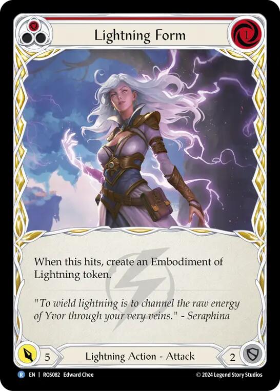 Flesh and Blood TCG | Lightning Form (Red) [ROS082] (Rosetta)  Rainbow Foil | The Nerd Merchant