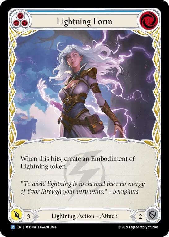 Flesh and Blood TCG | Lightning Form (Blue) [ROS084] (Rosetta)  Rainbow Foil | The Nerd Merchant