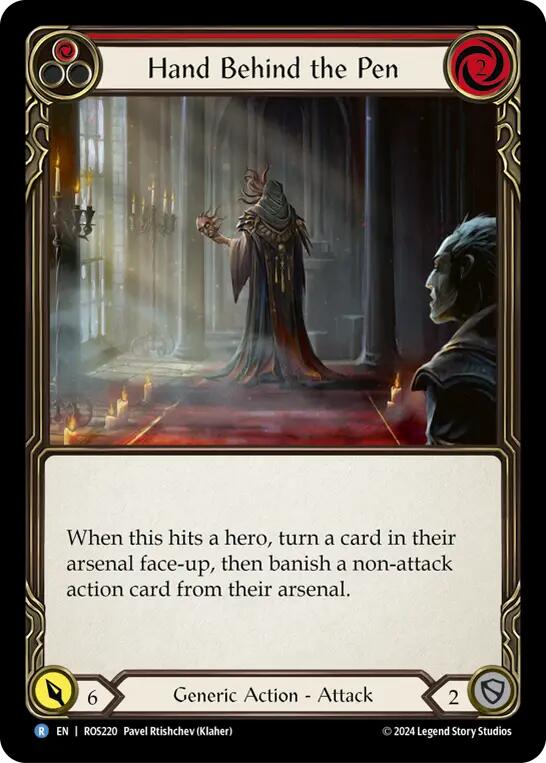 Flesh and Blood TCG | Hand Behind the Pen [ROS220] (Rosetta)  Rainbow Foil | The Nerd Merchant