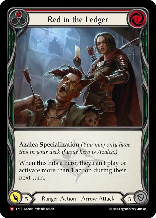 Flesh and Blood TCG | Red in the Ledger [AAZ013] (Armory Deck: Azalea) | The Nerd Merchant
