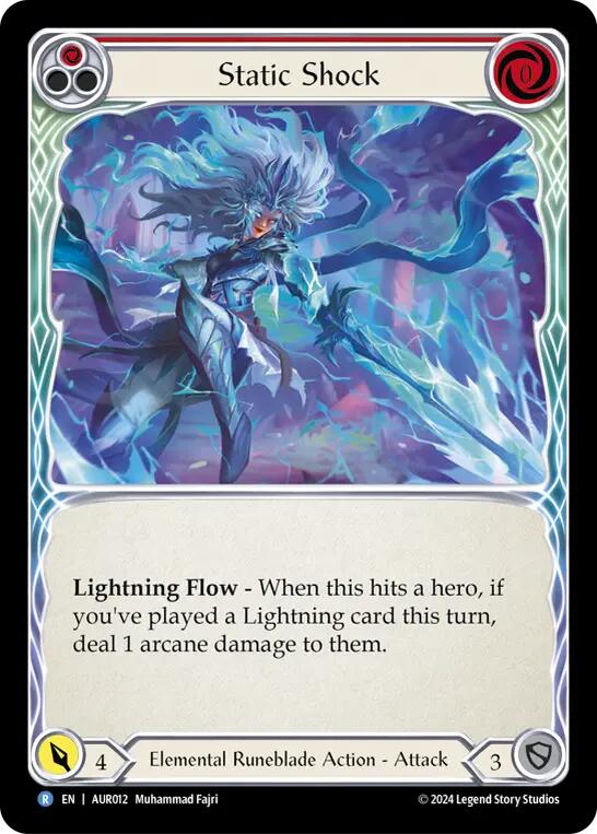 Flesh and Blood TCG | Static Shock (Red) [AUR012] (1st Strike) | The Nerd Merchant
