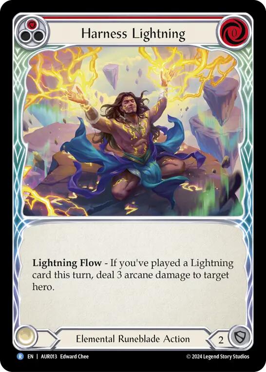 Flesh and Blood TCG | Harness Lightning (Red) [AUR013] (1st Strike) | The Nerd Merchant