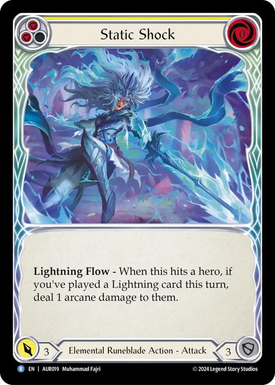 Flesh and Blood TCG | Static Shock (Yellow) [AUR019] (1st Strike) | The Nerd Merchant