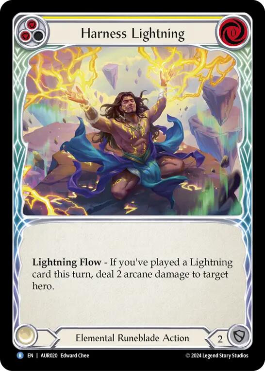 Flesh and Blood TCG | Harness Lightning (Yellow) [AUR020] (1st Strike) | The Nerd Merchant