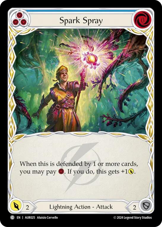 Flesh and Blood TCG | Spark Spray (Blue) [AUR025] (1st Strike) | The Nerd Merchant