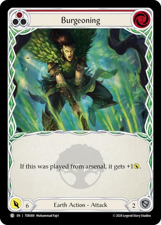 Flesh and Blood TCG | Burgeoning (Red) [TER009] (1st Strike) | The Nerd Merchant