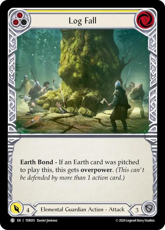 Flesh and Blood TCG | Log Fall (Yellow) [TER015] (1st Strike) | The Nerd Merchant