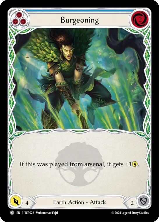 Flesh and Blood TCG | Burgeoning (Blue) [TER022] (1st Strike) | The Nerd Merchant