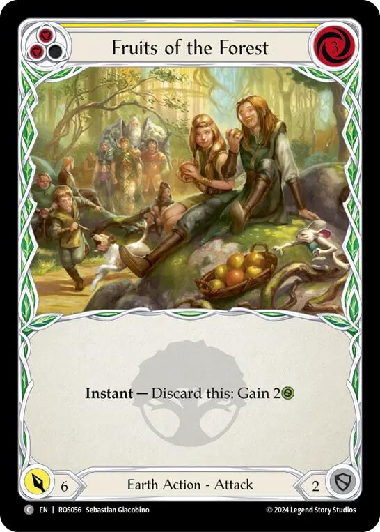 Flesh and Blood TCG | Fruits of the Forest (Yellow) [ROS056] (Rosetta)  Rainbow Foil | The Nerd Merchant