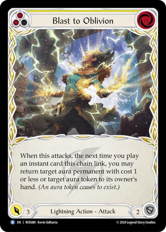 Flesh and Blood TCG | Blast to Oblivion (Yellow) [ROS080] (Rosetta)  Rainbow Foil | The Nerd Merchant