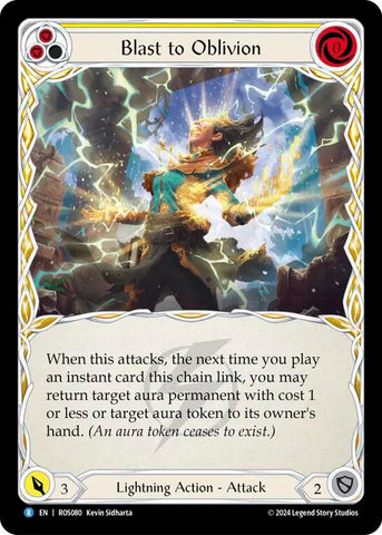 Flesh and Blood TCG | Blast to Oblivion (Yellow) [ROS080] (Rosetta)  Rainbow Foil | The Nerd Merchant