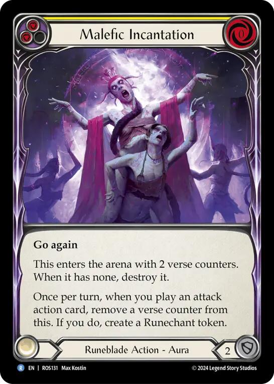 Flesh and Blood TCG | Malefic Incantation (Yellow) [ROS131] (Rosetta) | The Nerd Merchant