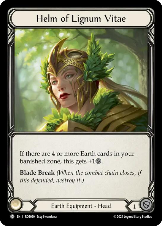 Flesh and Blood TCG | Helm of Lignum Vitae [ROS029] (Rosetta)  Cold Foil | The Nerd Merchant