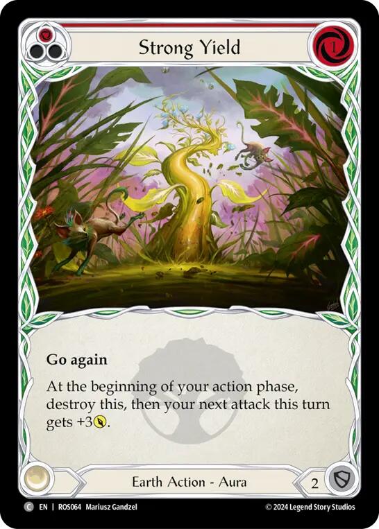 Flesh and Blood TCG | Strong Yield (Red) [ROS064] (Rosetta)  Rainbow Foil | The Nerd Merchant
