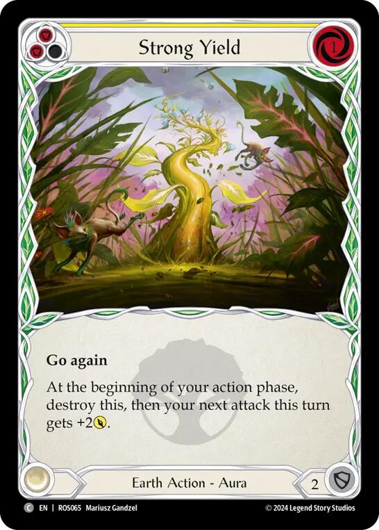 Flesh and Blood TCG | Strong Yield (Yellow) [ROS065] (Rosetta)  Rainbow Foil | The Nerd Merchant