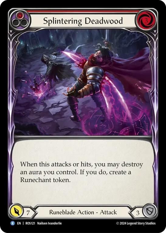 Flesh and Blood TCG | Splintering Deadwood (Red) [ROS121] (Rosetta)  Rainbow Foil | The Nerd Merchant