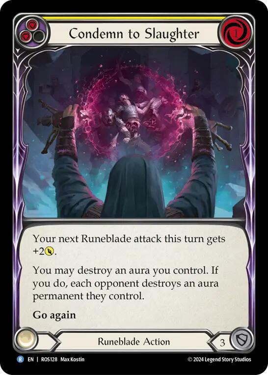 Flesh and Blood TCG | Condemn to Slaughter (Yellow) [ROS128] (Rosetta) | The Nerd Merchant