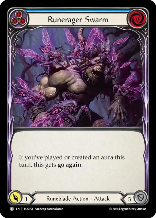 Flesh and Blood TCG | Runerager Swarm (Blue) [ROS151] (Rosetta)  Rainbow Foil | The Nerd Merchant