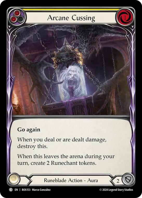 Flesh and Blood TCG | Arcane Cussing (Yellow) [ROS153] (Rosetta) | The Nerd Merchant