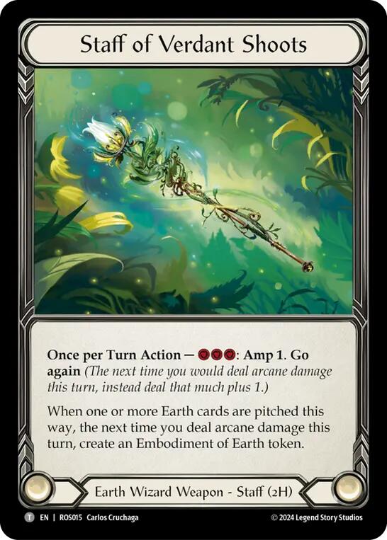 Flesh and Blood TCG | Staff of Verdant Shoots [ROS015] (Rosetta)  Cold Foil | The Nerd Merchant