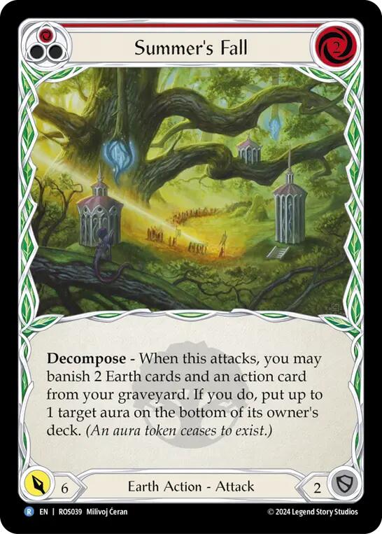 Flesh and Blood TCG | Summer's Fall (Red) [ROS039] (Rosetta)  Rainbow Foil | The Nerd Merchant