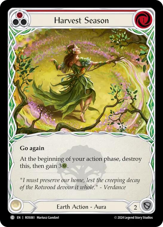 Flesh and Blood TCG | Harvest Season (Red) [ROS061] (Rosetta)  Rainbow Foil | The Nerd Merchant