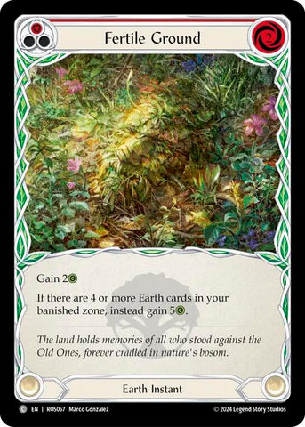 Flesh and Blood TCG | Fertile Ground (Red) [ROS067] (Rosetta)  Rainbow Foil | The Nerd Merchant