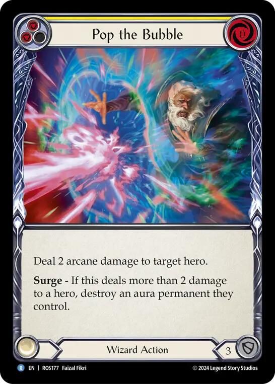 Flesh and Blood TCG | Pop the Bubble (Yellow) [ROS177] (Rosetta)  Rainbow Foil | The Nerd Merchant