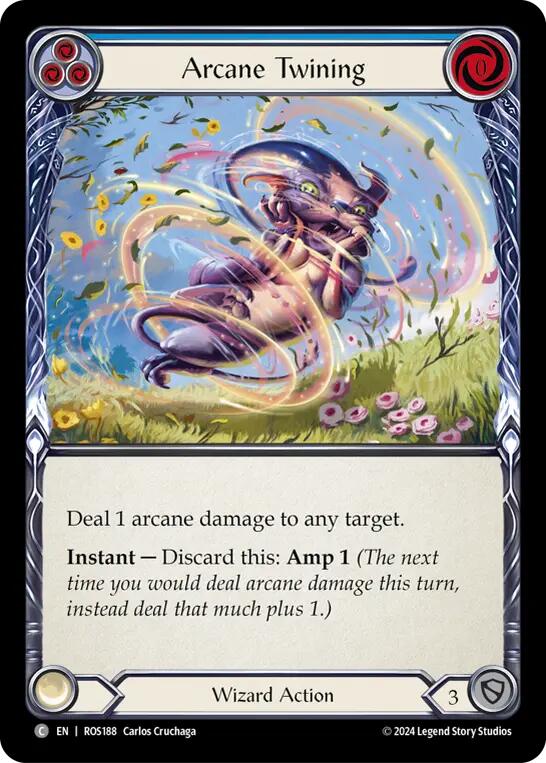 Flesh and Blood TCG | Arcane Twining (Blue) [ROS188] (Rosetta)  Rainbow Foil | The Nerd Merchant