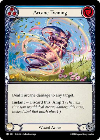 Flesh and Blood TCG | Arcane Twining (Blue) [ROS188] (Rosetta)  Rainbow Foil | The Nerd Merchant