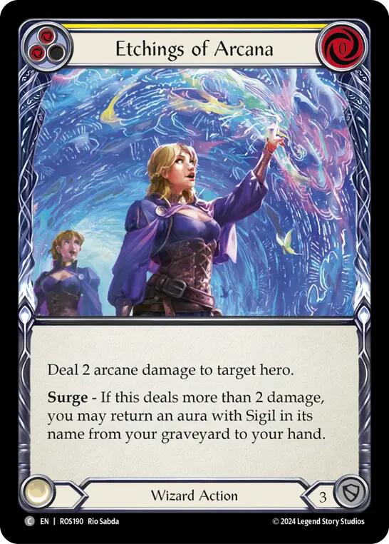 Flesh and Blood TCG | Etchings of Arcana (Yellow) [ROS190] (Rosetta) | The Nerd Merchant