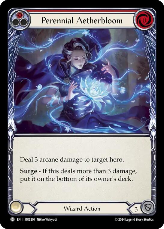 Flesh and Blood TCG | Perennial Aetherbloom (Red) [ROS201] (Rosetta)  Rainbow Foil | The Nerd Merchant
