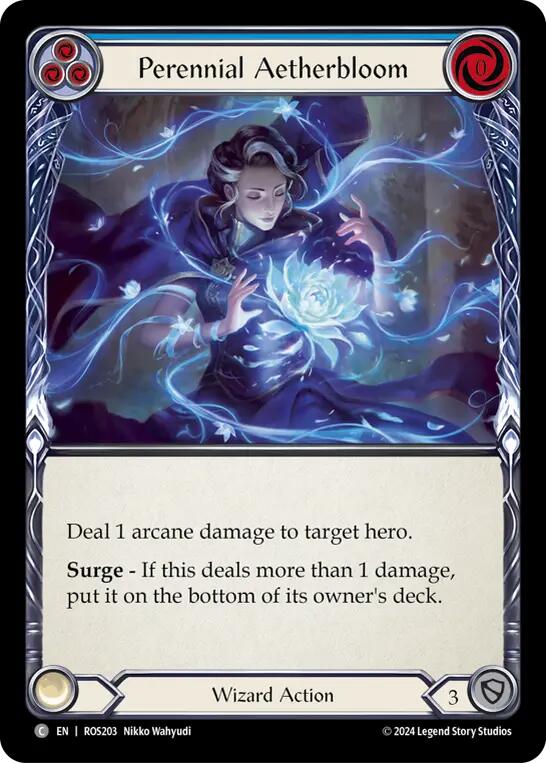 Flesh and Blood TCG | Perennial Aetherbloom (Blue) [ROS203] (Rosetta)  Rainbow Foil | The Nerd Merchant