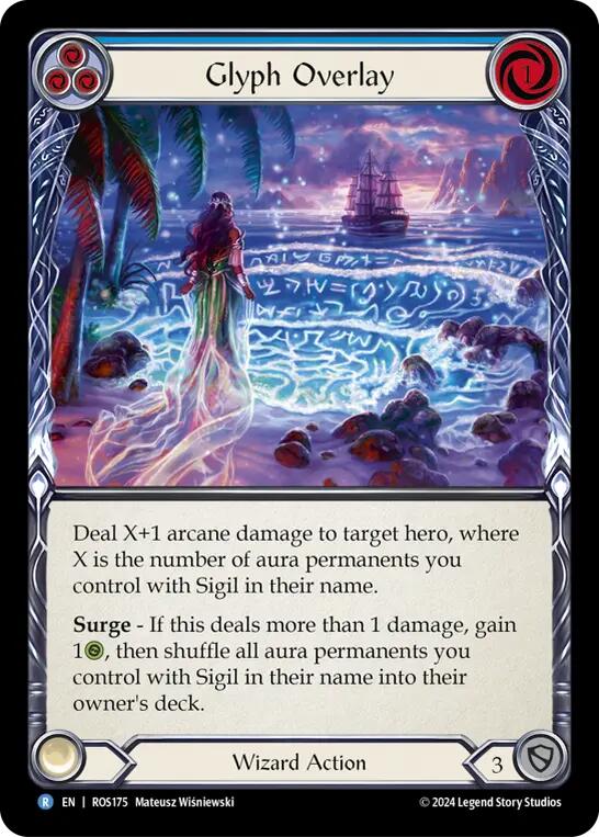 Flesh and Blood TCG | Glyph Overlay (Blue) [ROS175] (Rosetta)  Rainbow Foil | The Nerd Merchant