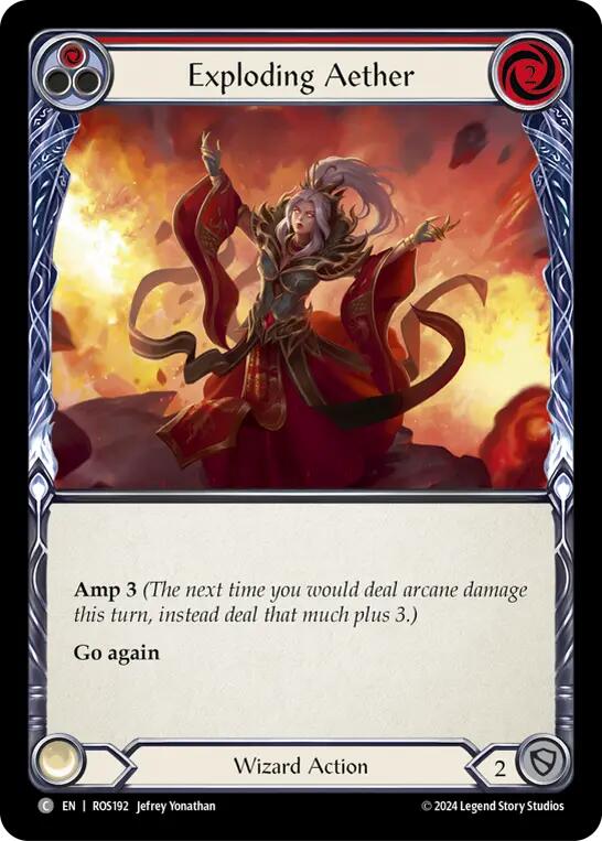 Flesh and Blood TCG | Exploding Aether (Red) [ROS192] (Rosetta)  Rainbow Foil | The Nerd Merchant
