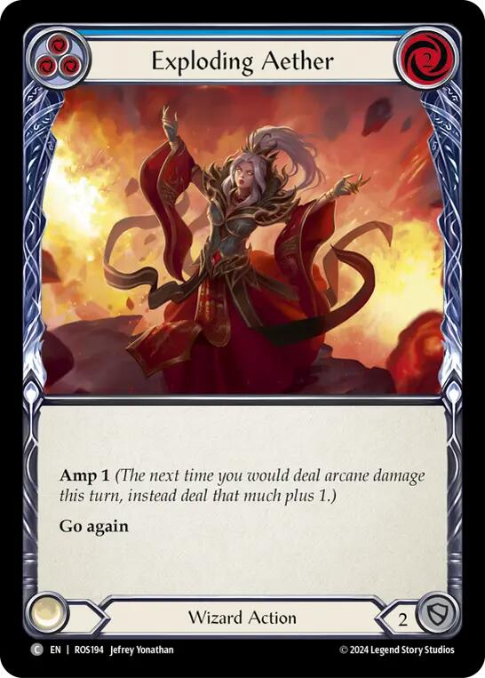 Flesh and Blood TCG | Exploding Aether (Blue) [ROS194] (Rosetta)  Rainbow Foil | The Nerd Merchant