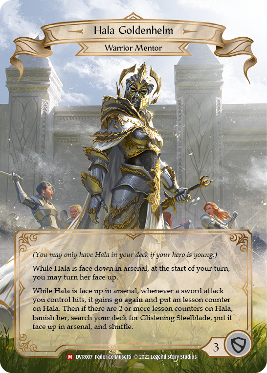 Flesh and Blood TCG | Hala Goldenhelm [DVR007] (Classic Battles: Rhinar vs Dorinthea) | The Nerd Merchant