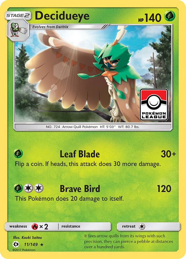 Pokemon | Decidueye (11/149) [Sun & Moon: Base Set] | The Nerd Merchant