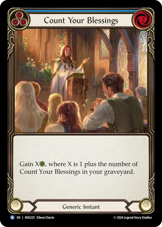 Flesh and Blood TCG | Count Your Blessings (Blue) [ROS225] (Rosetta)  Rainbow Foil | The Nerd Merchant