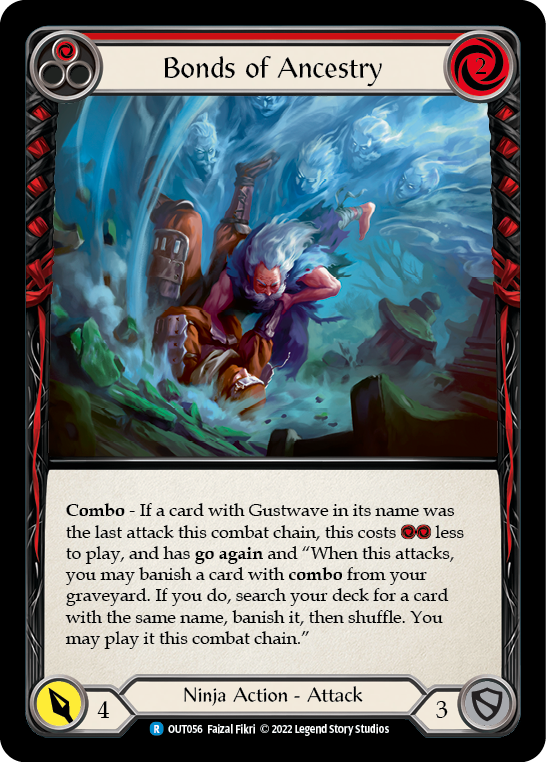Flesh and Blood TCG | Bonds of Ancestry (Red) [OUT056] (Outsiders)  Rainbow Foil | The Nerd Merchant