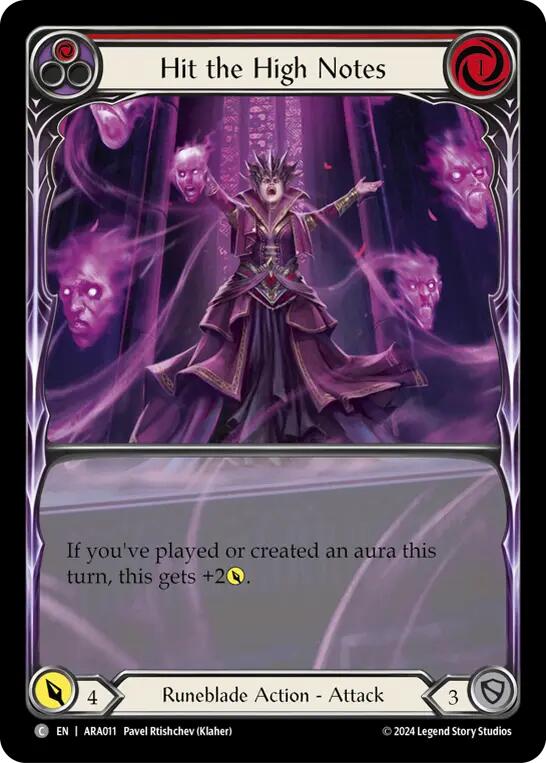 Flesh and Blood TCG | Hit the High Notes (Red) [ARA011] (Rosetta Aurora Blitz Deck) | The Nerd Merchant