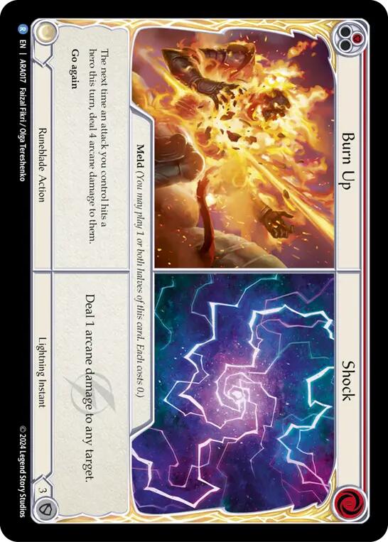 Flesh and Blood TCG | Burn Up // Shock [ARA017] (Rosetta Aurora Blitz Deck) | The Nerd Merchant