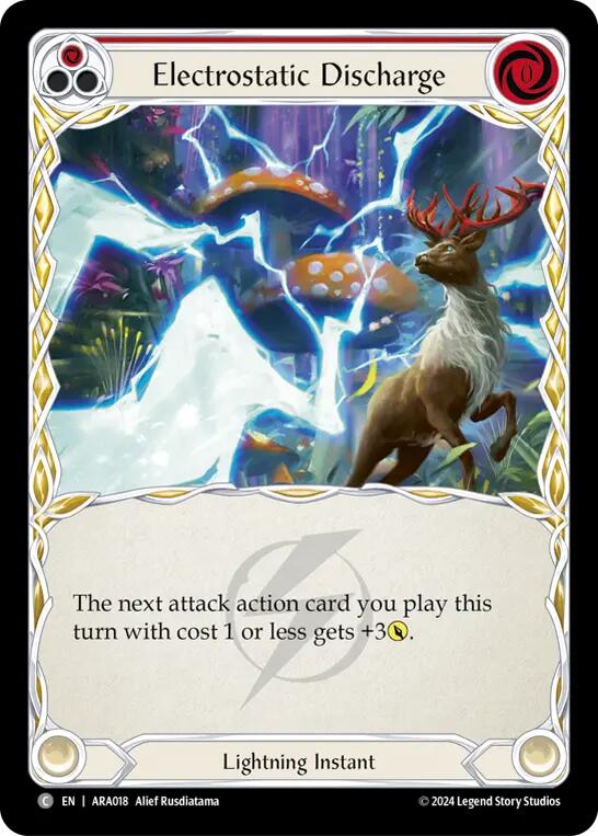 Flesh and Blood TCG | Electrostatic Discharge (Red) [ARA018] (Rosetta Aurora Blitz Deck) | The Nerd Merchant