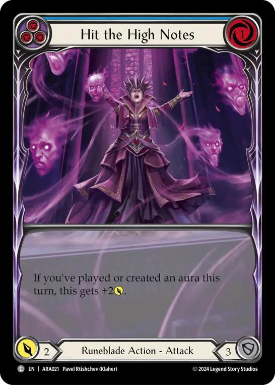 Flesh and Blood TCG | Hit the High Notes (Blue) [ARA021] (Rosetta Aurora Blitz Deck) | The Nerd Merchant