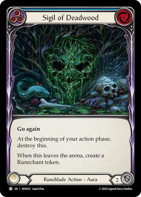 Flesh and Blood TCG | Sigil of Deadwood [ARA025] (Rosetta Aurora Blitz Deck) | The Nerd Merchant