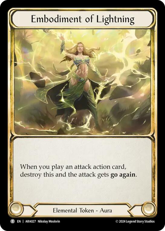 Flesh and Blood TCG | Embodiment of Lightning [ARA027] (Rosetta Aurora Blitz Deck) | The Nerd Merchant