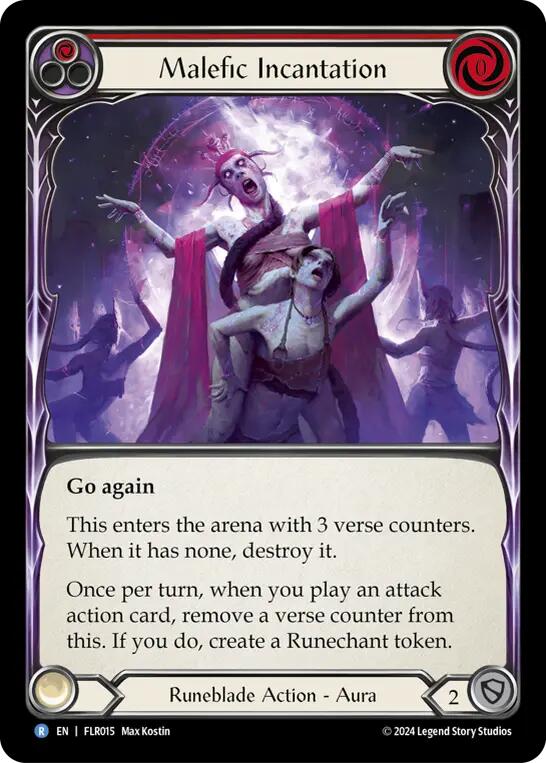 Flesh and Blood TCG | Malefic Incantation (Red) [FAB-FLR-015] (Rosetta Florian Blitz Deck) | The Nerd Merchant
