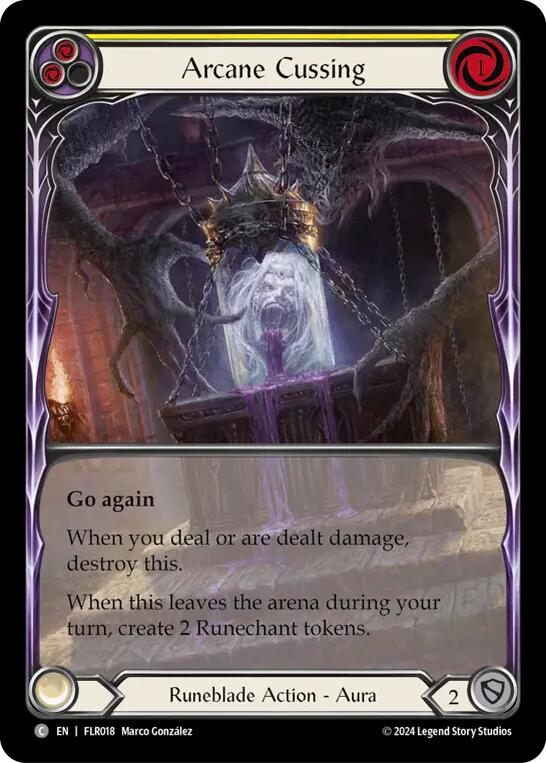 Flesh and Blood TCG | Arcane Cussing (Yellow) [FLR018] (Rosetta Florian Blitz Deck) | The Nerd Merchant