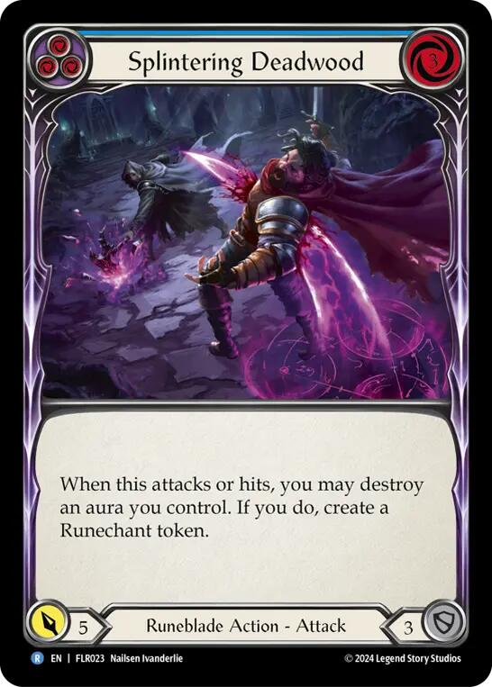 Flesh and Blood TCG | Splintering Deadwood (Blue) [FAB-FLR-023] (Rosetta Florian Blitz Deck) | The Nerd Merchant